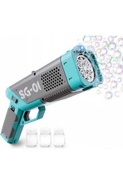 zola Πιστόλι σαπουνόφουσκας LED, 3x30 ml, 28x7.5x12 εκ., γκρι/μπλε