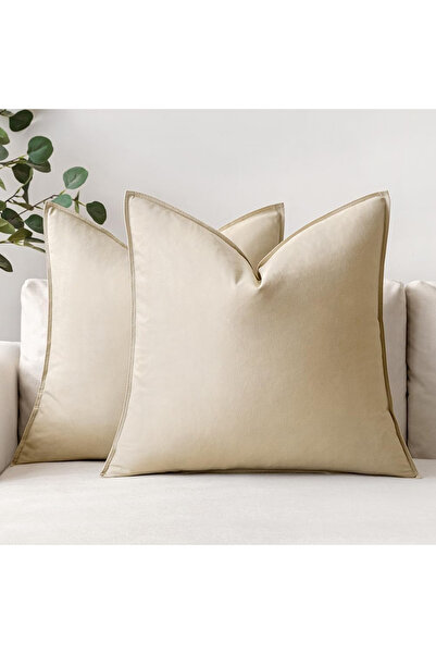 MIULEE Decorative pillowcases 45x45 cm 2pcs Beige