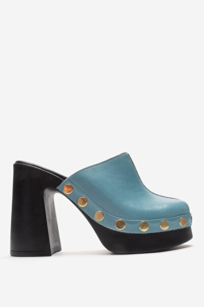 Dericlub Papuci de damă cu toc gros și platformă din piele naturală ZY 4131 A...