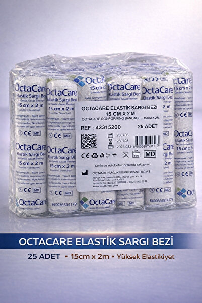 Octacare Elastik Sargı Bezi 15 cm x 2 m 25 Rulo (Adet) Deprem/Sağlık Çantası ...