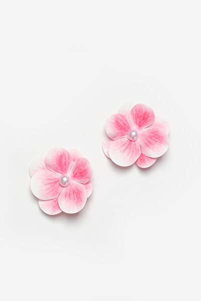 Le Mabelle Pink Pearl Detailed Orchid Girl's Clip Buckle