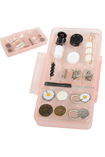 zola Комплект за смяна на копчета, 40 части, копчета, конец, игла, отвертка, ...