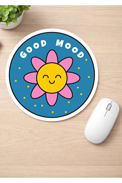 Eylül Design Motivational Printed Round Non-Slip Mousepad Ergonomic Mouse Pad