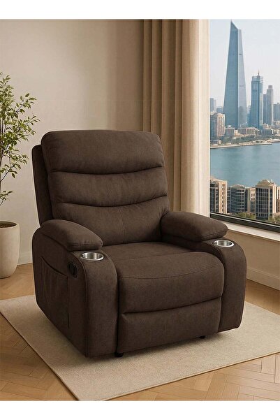 M SMART Fixed Soft Fabric Recliner Chair, Lazy Boy Chair with Dual Cup Holder...