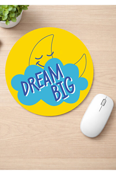 Eylül Design Motivational Printed Round Non-Slip Mousepad Ergonomic Mouse Pad