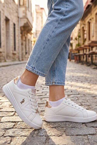 U.S. Polo Assn. White Women's Shoes-Casual Sneaker Sports Shoes