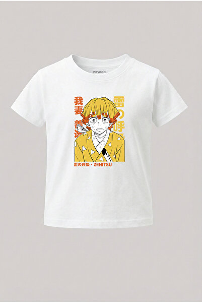 nirvoda Παιδικό μπλουζάκι Zenitsu Agatsuma Demon Slayer με στάμπα για παιδιά