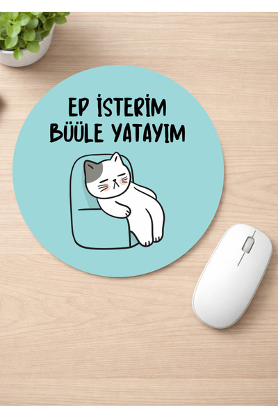 Eylül Design Fun Printed Round Non-Slip Mousepad Ergonomic Mouse Pad