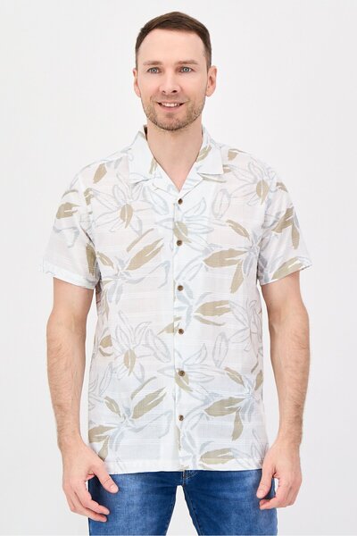 Threadbare قميص رجالي كاجوال بقصّة عادية وأكمام قصيرة وطبعة كاملة، متعدد الألوان