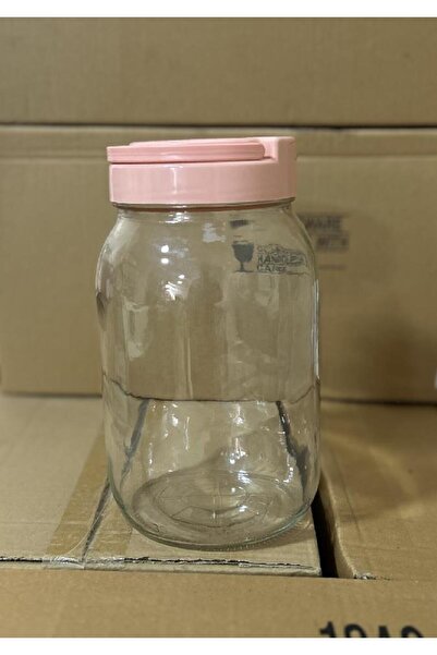 FeyzaDesign 3 lt. Cam Kavanoz Takımı, 2'li, Salça, Turşu, Bakliyat, Kulplu, D...