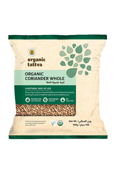 Organic Tattva كزبرة كاملة عضوية (100 جرام) - بهار أساسي للطبخ