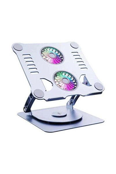 Generic Adjustable Aluminum Laptop Stand with Dual Cooling Fans – 360° Rotati...