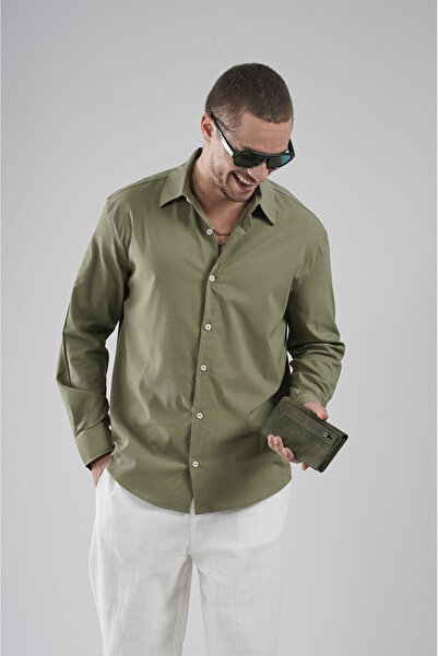 Butik Trend Biz Regular Fit Stretch Cotton Men's Plain Shirt