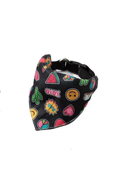 Petora Dog bandana, scarf-type, with collar attachment, emoji print, ZC1023 - L