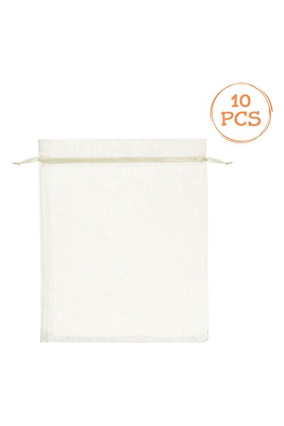 OEM Set Pungi Cadou din Organza Bej 15x19cm - 10buc