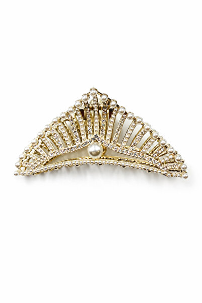 MD Moda Accessories Pearl Crown Shaped Gold Color Large Size Clasp Clip – Sty...