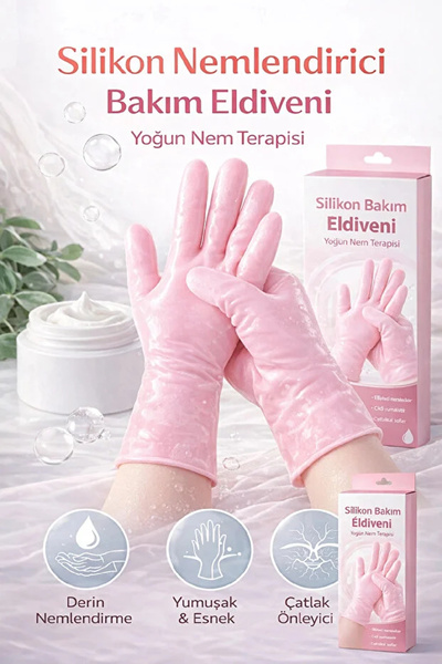 Berdina Home Silikon El Bakım Eldiveni Nemlendirici Çatlama Önleyici Peelingi...