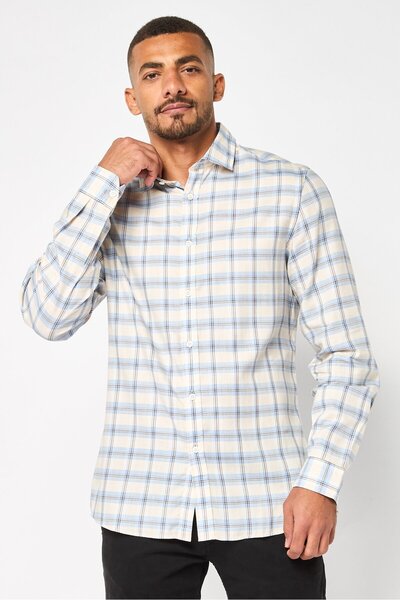 Thomas Pink Men Slim Fit Checkered Long Sleeves Casual Shirt, Multicolor