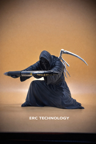 ERCTECH Masaüstü Grim Reaper Kalemlik Dekoratif Figürlü Kalem Tutucu – Ofis Ç...