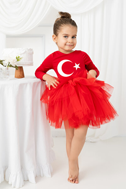 sara tasarım 23 Nisan Özel Kız Çocuk Balerin Elbisesi Bale Gösteri Kostümü Da...