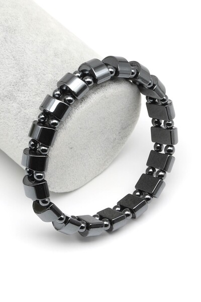 Alibaba Doğaltaş Hematit Doğal Taş Bileklik 6 x 12 mm Özel Kesim - BLK-2077