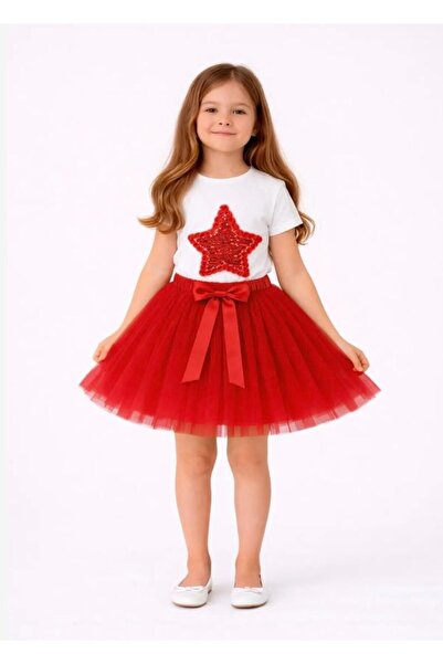 BLACK SWALLOW طقم ملابس للفتيات لمناسبة يوم 23 أبريل و29 أكتوبر، تي شيرت بأكم...