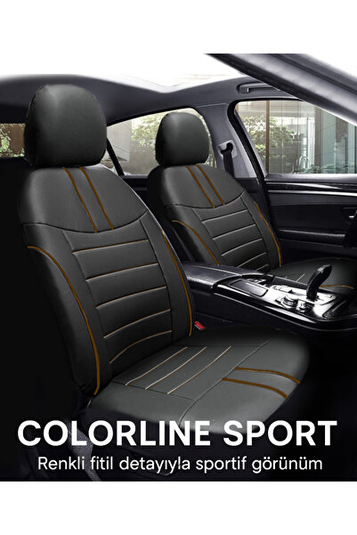 TROBUS Colorline Sport Series Universal Leather Black - Tan Seat Cover