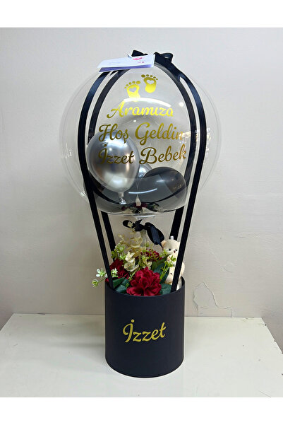 GözdeParti Balon Kutusu - Yenidoğan Bebek Balon Kutusu Kişiye Özel - Yenidoğa...