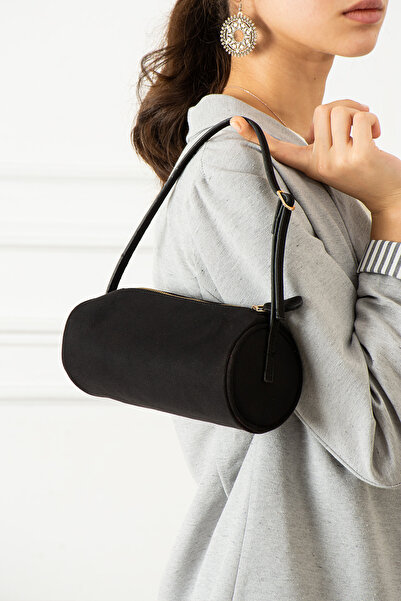 pasyone Чорна циліндрична жіноча сумка через плече