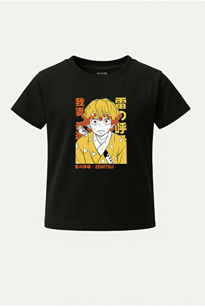 nirvoda Παιδικό μπλουζάκι Zenitsu Agatsuma Demon Slayer με στάμπα για παιδιά