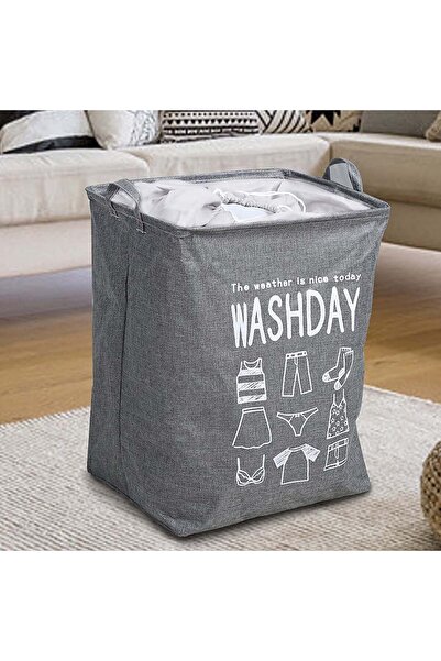 zola Laundry basket, polyester, 70l, 53x44 cm, grey