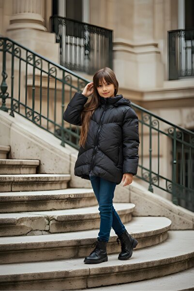 QUB CLUB Girl's Water Repellent Windproof Plush Inflatable Jacket