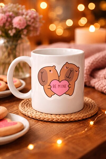 sylar Be Mine Cute Teddy Bear Design Porcelain Mug Love-Themed Lover's Cup