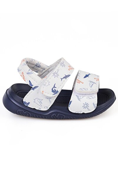 Civil Boys Σανδάλια με σχέδιο καρχαρία, νούμερο 20-24 - Λευκό