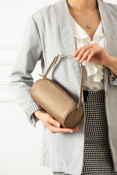 pasyone Жіноча сумка через плече з циліндричною формою з норки