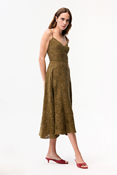 adL Askılı Jakarlı Elbise