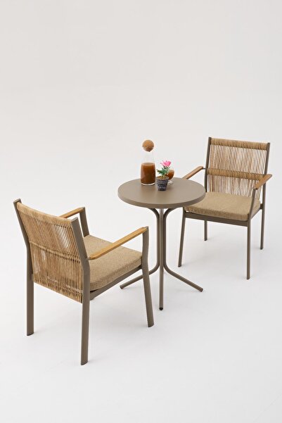 Divona Home RAMS BAHÇE BALKON BİSTRO SET (2 SANDALYE 1 MASA)
