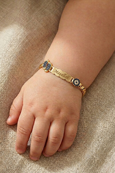 Parmas Design Baby Tag with Mashallah Written, 925 Sterling Silver, Evil Eye,...