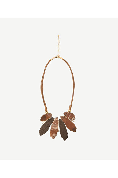 Yargıcı Wooden and Acrylic Resin Detailed Necklace