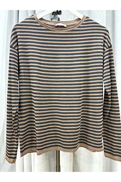 Butik Çizgili ince triko kazak