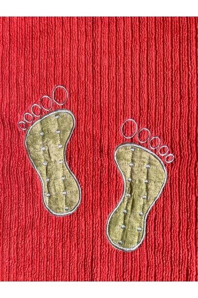 End Desenli Ayak Havlusu Turuncu