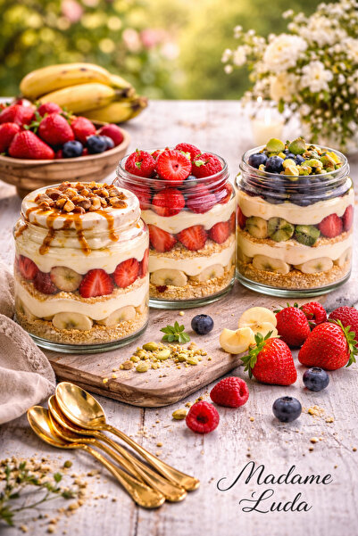 MADAME LUDA Pasabahce Magnolia Jar Dessert Bowl Set |   4 Pieces 330 Ml.