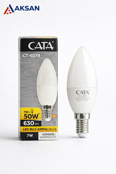 Cata CT-4079 7W E14 İnce Duy LED Buji Ampul 3200K Gün Işığı 630 Lm – 50W Eşde...