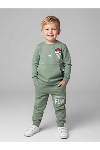 Zekids Set de trening din bumbac imprimat FreeDom pentru băieți