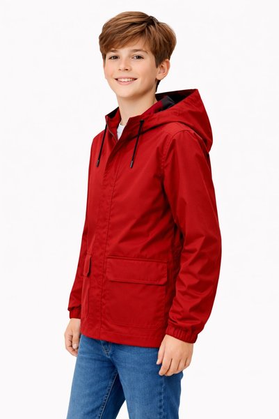 ASYAKİDS CLUB Boy's Premium Seasonal Raincoat with Hood and Pockets