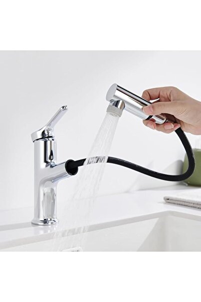 Dotail Μπαταρία μπάνιου DETBOM με αποσπώμενη κεφαλή ντους, Μονό μοχλός, 2 λει...