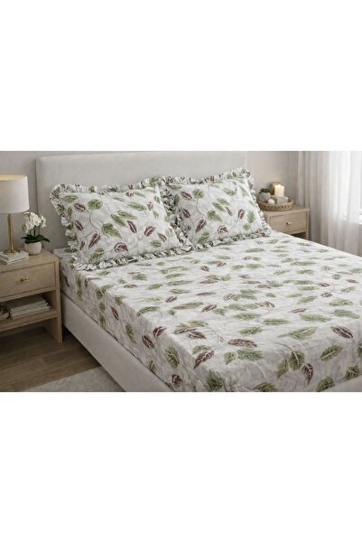 miruza ev tekstil Single-Duo-Bed Ruffled Pillowed Elastic Bed Sheet Set