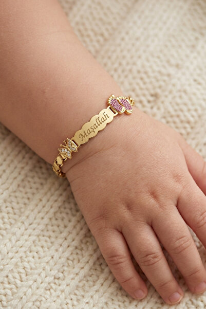 Parmas Design Baby Tag with Mashallah Written, 925 Sterling Silver Butterfly ...