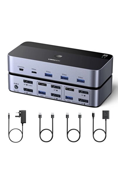 Ugreen USB Switch Adapter, DP, Type-C Ugreen, Gray, 5Gbps
