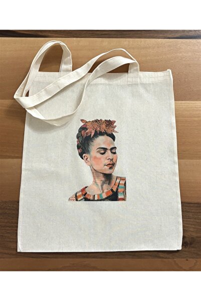 ÇeşitPınarı Dtf Baskılı Bez Çanta Frida Kahlo Temalı
